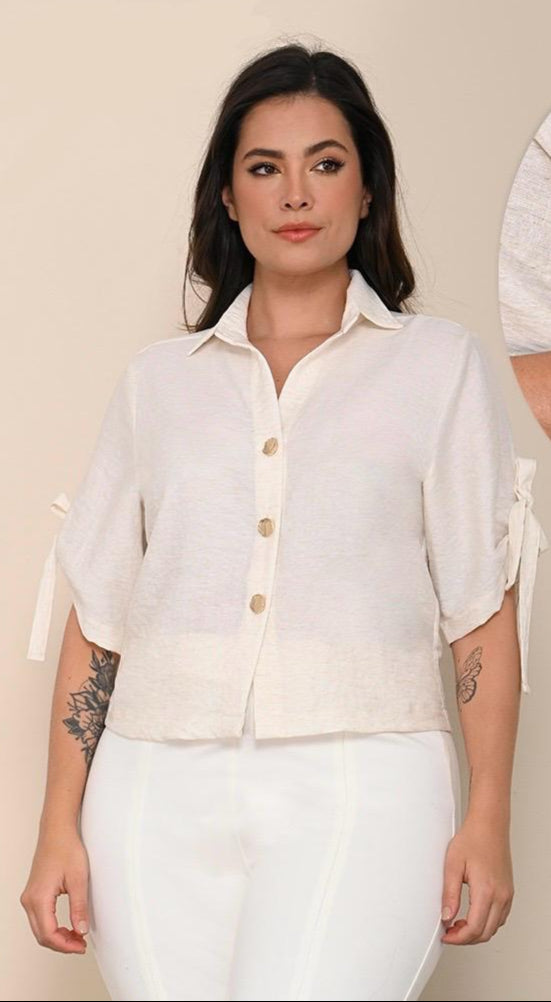 BLUSA CAMISERA MANGA CORTA TALLA PLUS (1142436)