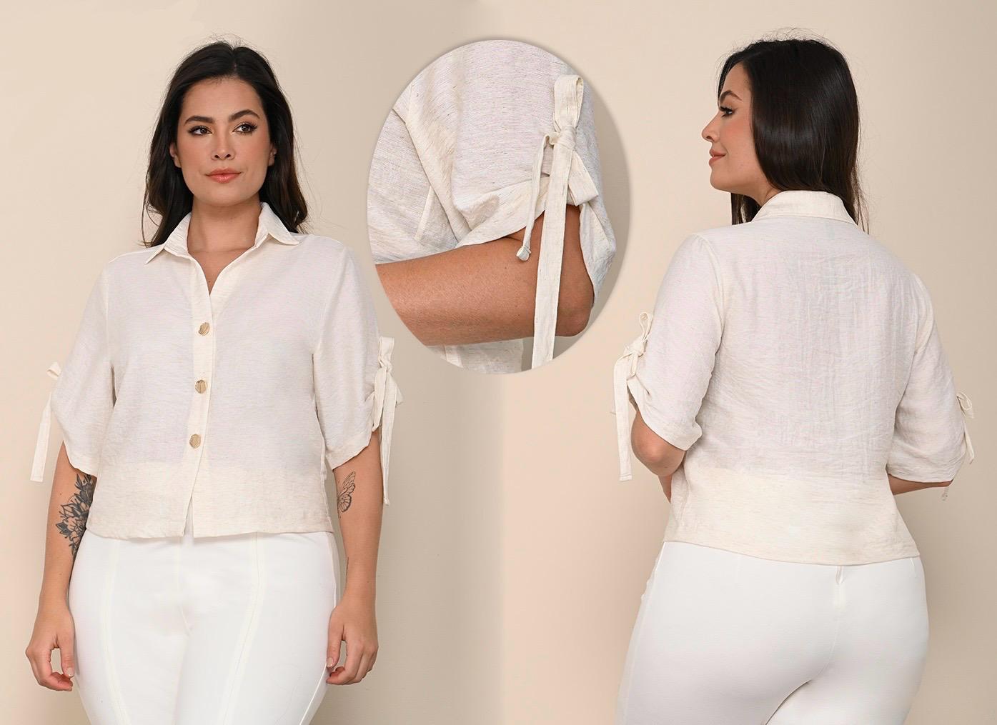 BLUSA CAMISERA MANGA CORTA TALLA PLUS (1142436)