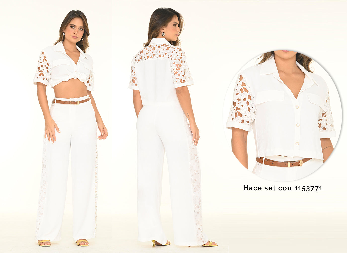 PANTALON CORTE COSTADO EN GUIPUR (1153772)