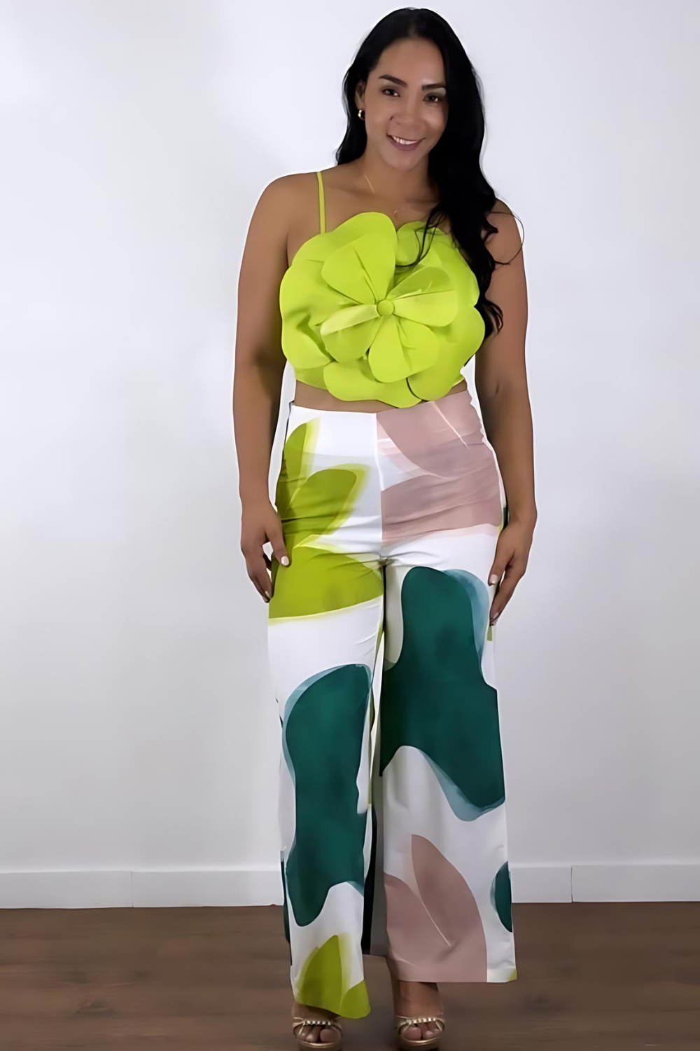 BLUSA CROP TOP CON FLOR (1530CR)