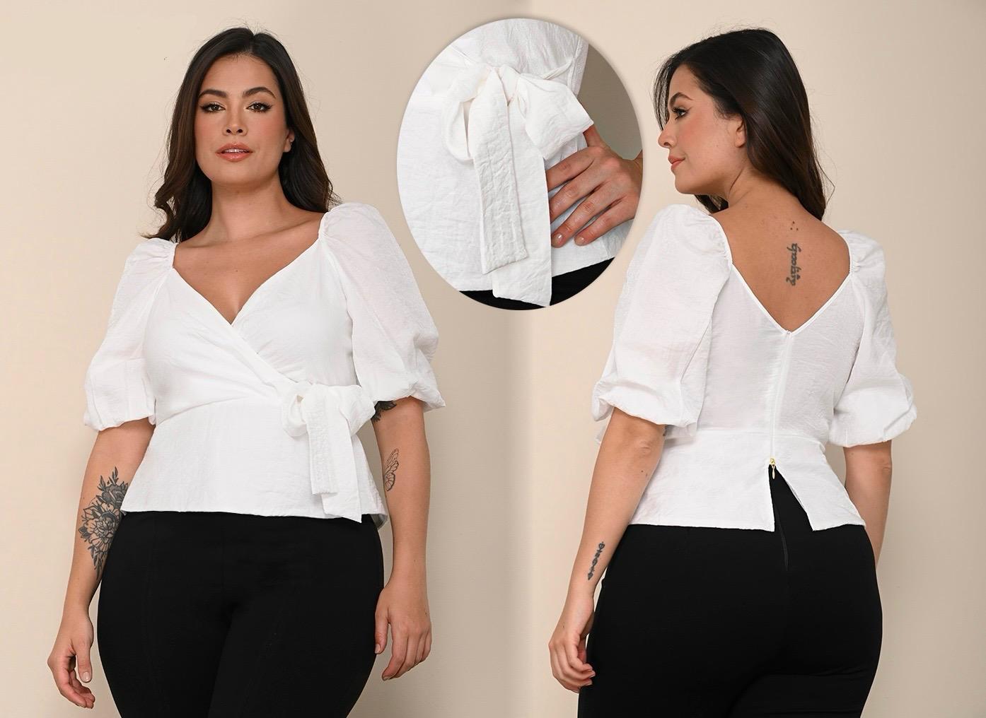BLUSA ESCOTE CRUZADO TALLA PLUS (1142422)