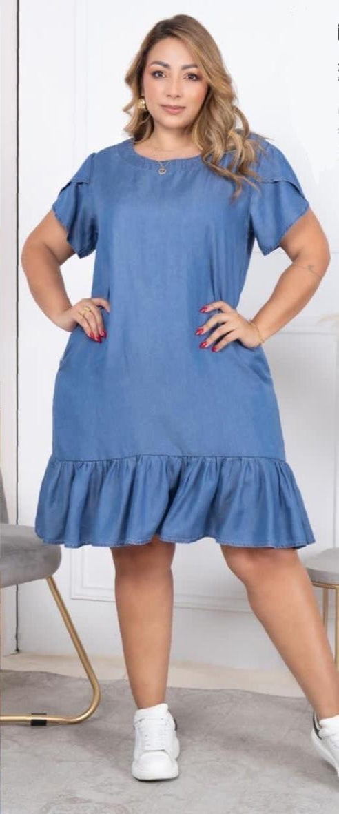 VESTIDO CORTO TALLA PLUS (B35035133)
