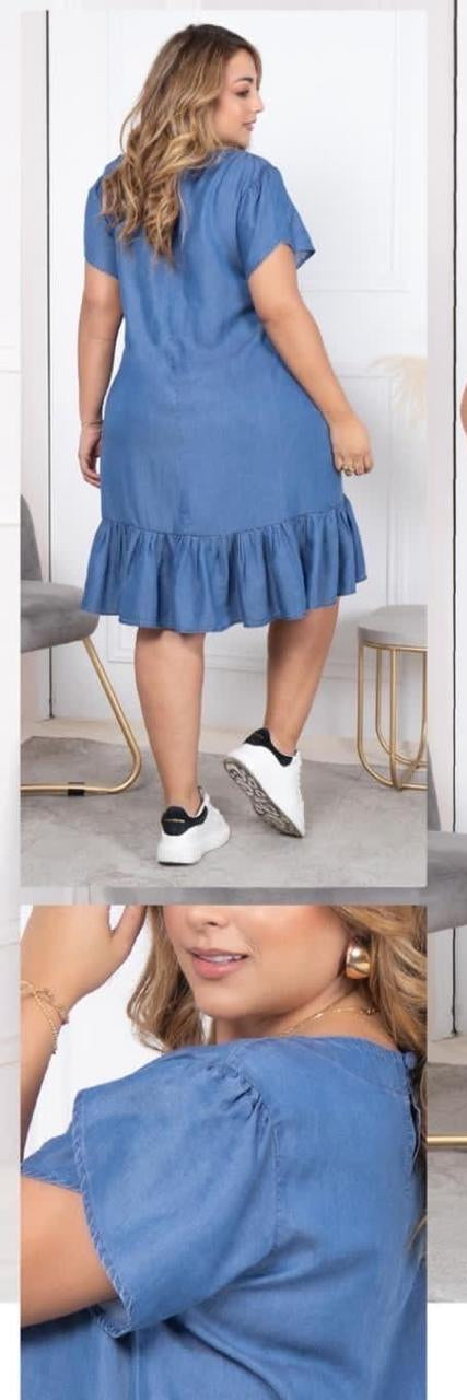 VESTIDO CORTO TALLA PLUS (B35035133)