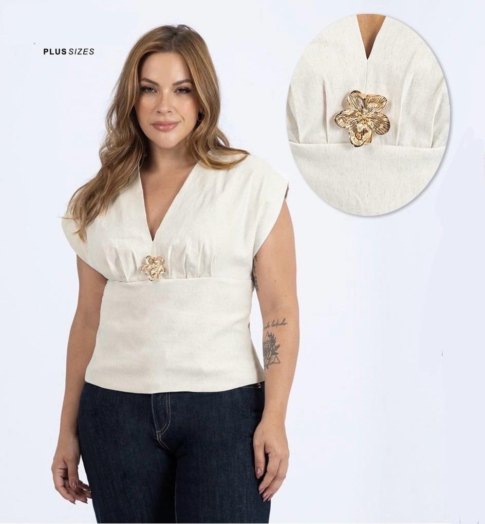 BLUSA HERRAJE TALLA PLUS (1142504)