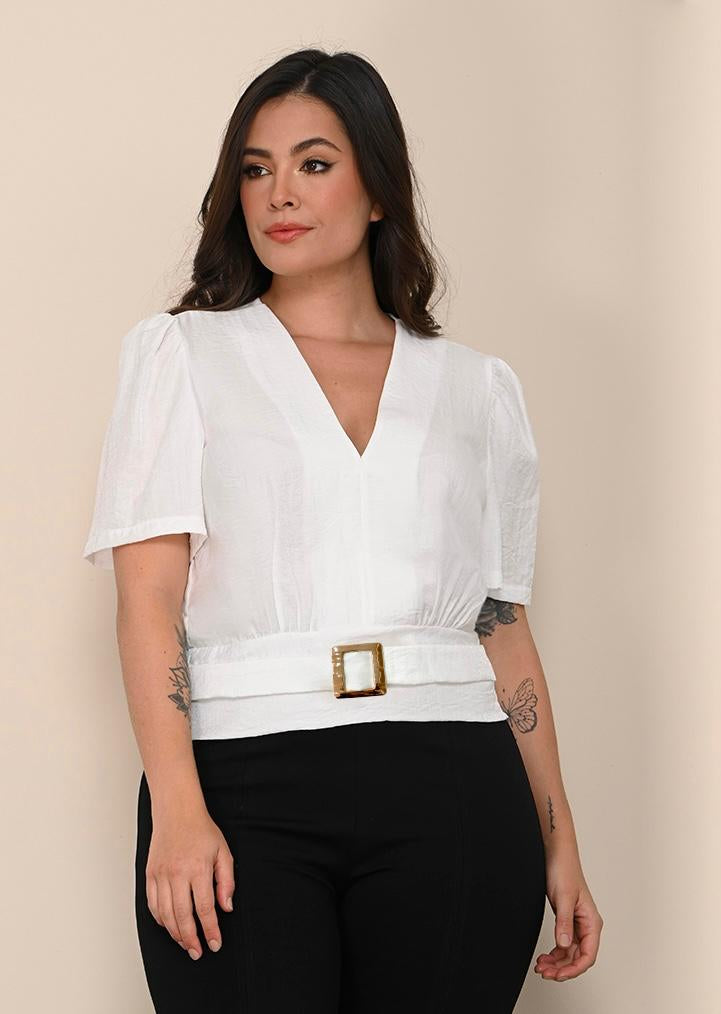 BLUSA ESCOTE EN V TALLA PLUS (1142360)