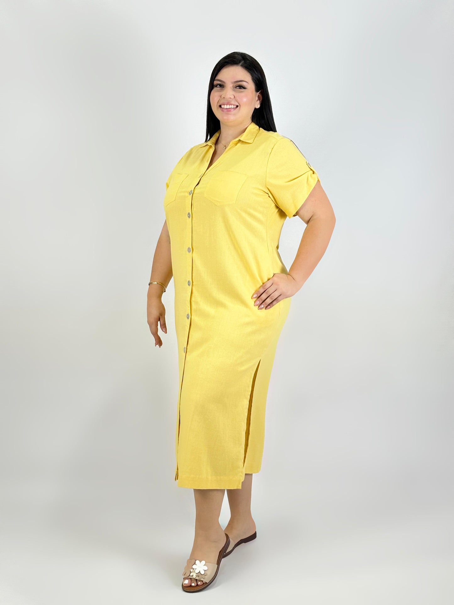 VESTIDO CAMISERO LINO (50592)