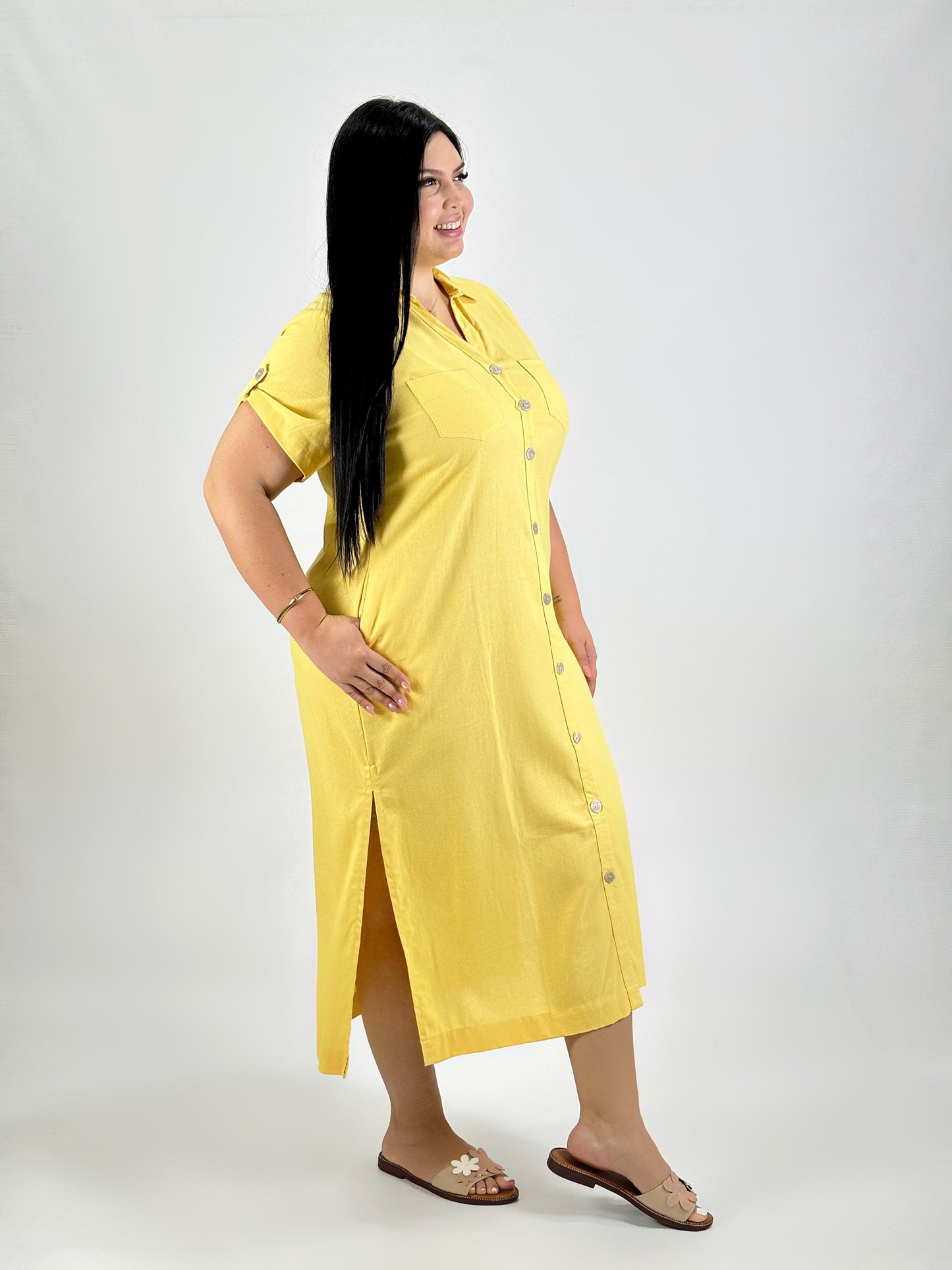 VESTIDO CAMISERO LINO (50592)