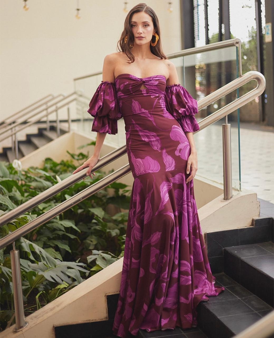 VESTIDO ESTAMPADO MAGENTA (MONIC)