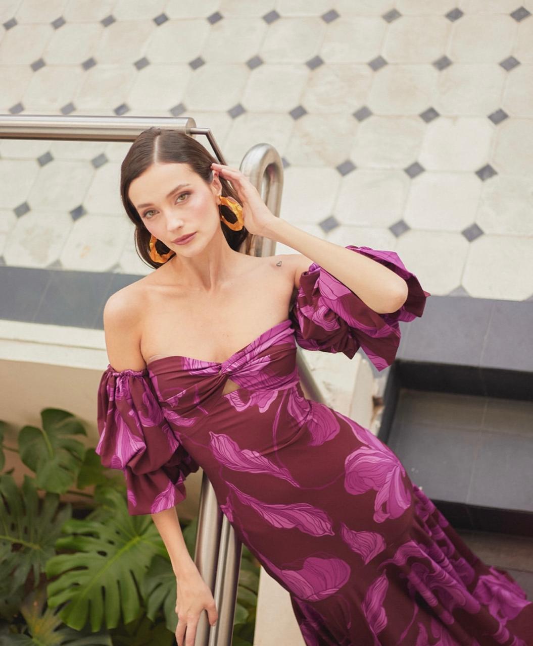 VESTIDO ESTAMPADO MAGENTA (MONIC)