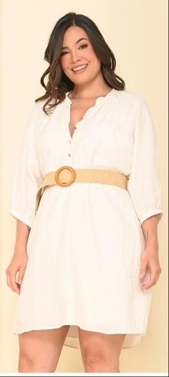 VESTIDO CUELLO Y PERILLA TALLA PLUS (1142378)