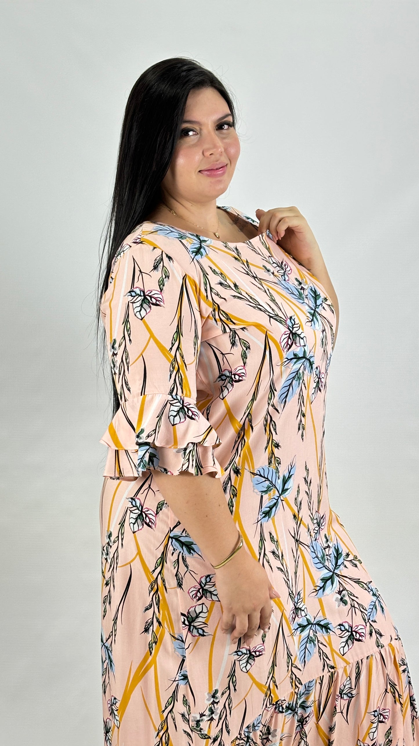 VESTIDO SILUETA ANCHO ESTAMPADO (RP442)
