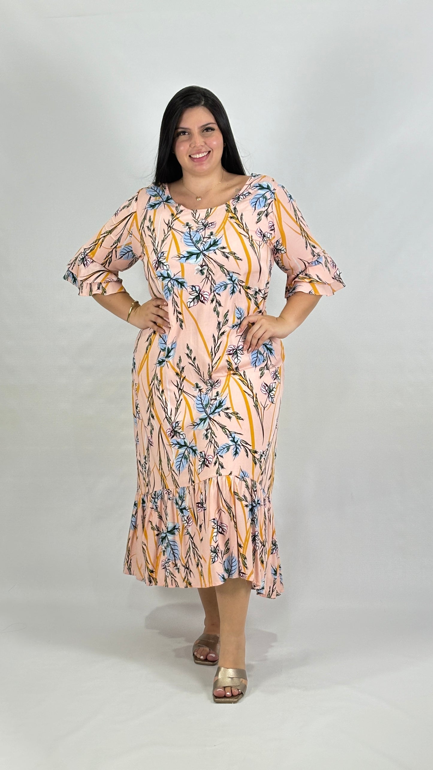 VESTIDO SILUETA ANCHO ESTAMPADO (RP442)
