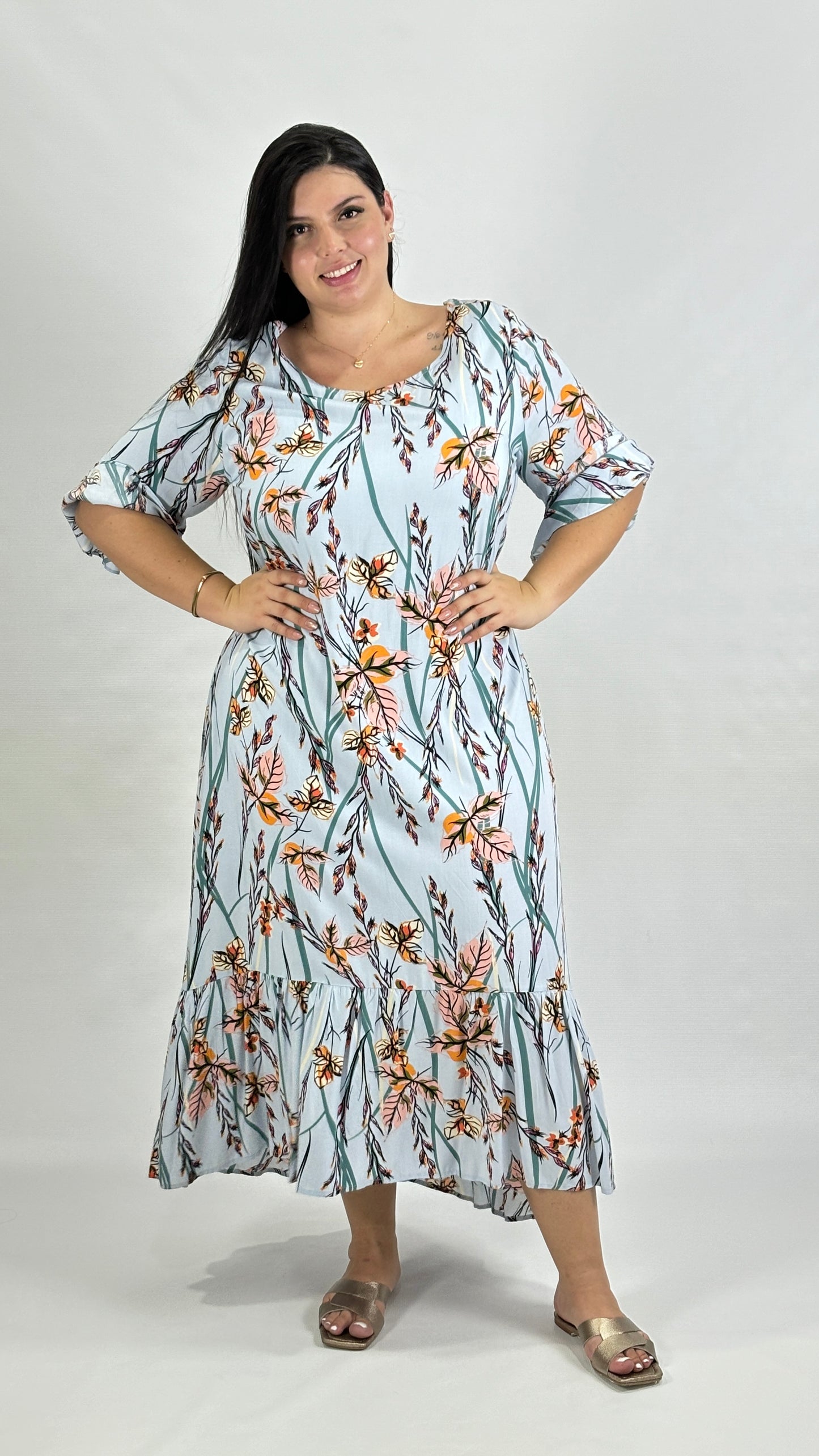 VESTIDO SILUETA ANCHO ESTAMPADO (RP442)