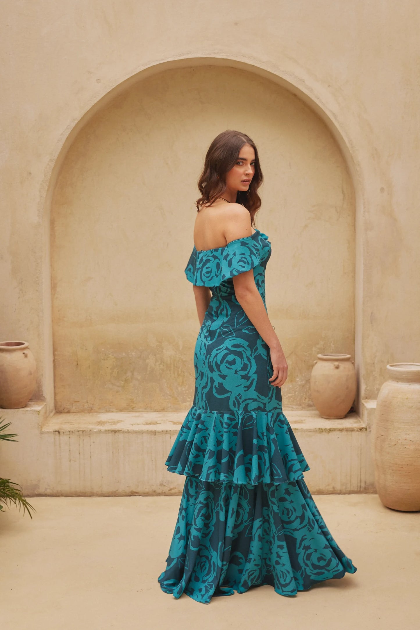 VESTIDO LARGO ESTAMPADO AZUL