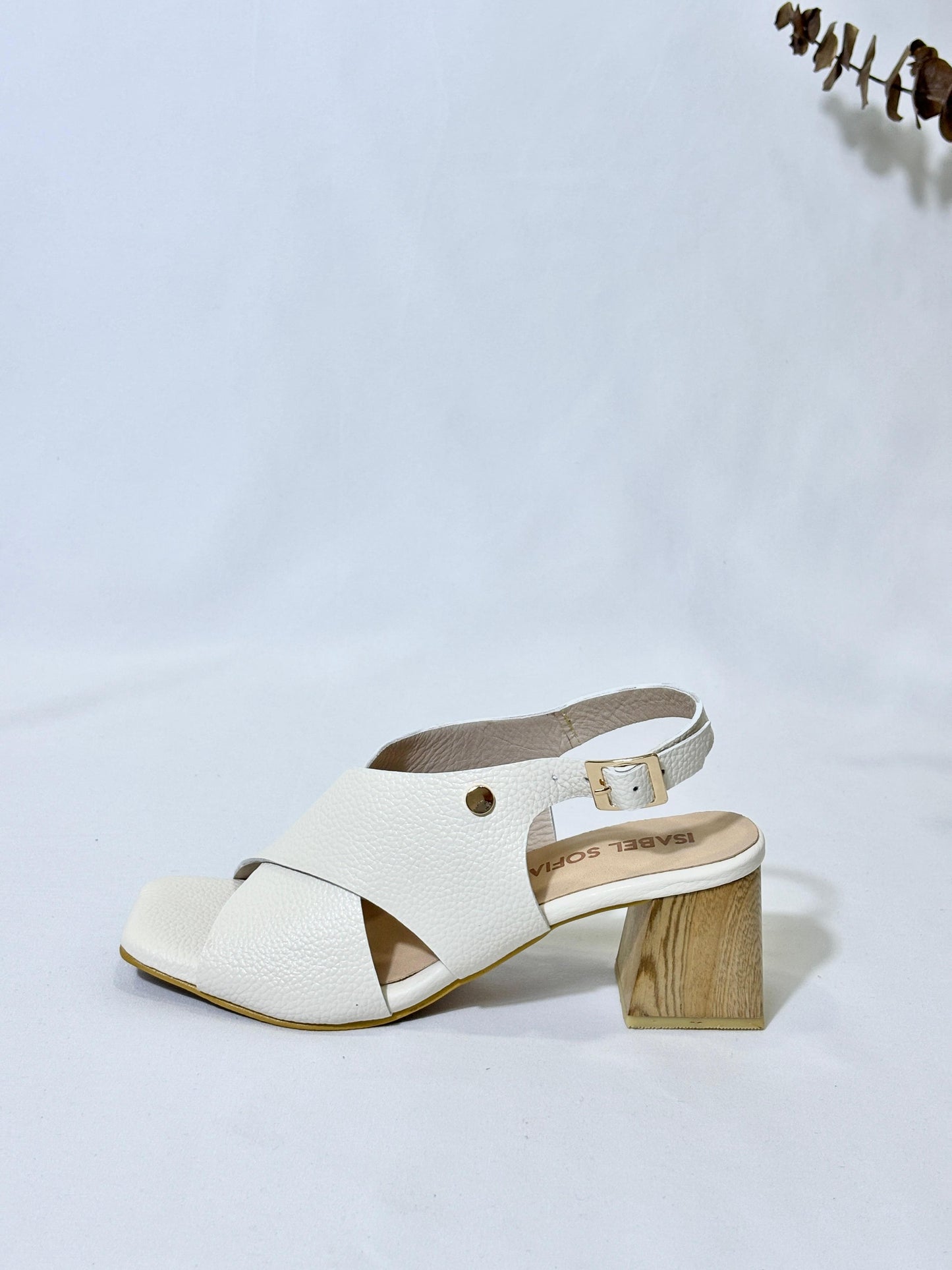 ZAPATO TACON EN CUERO TALCO (AC194)
