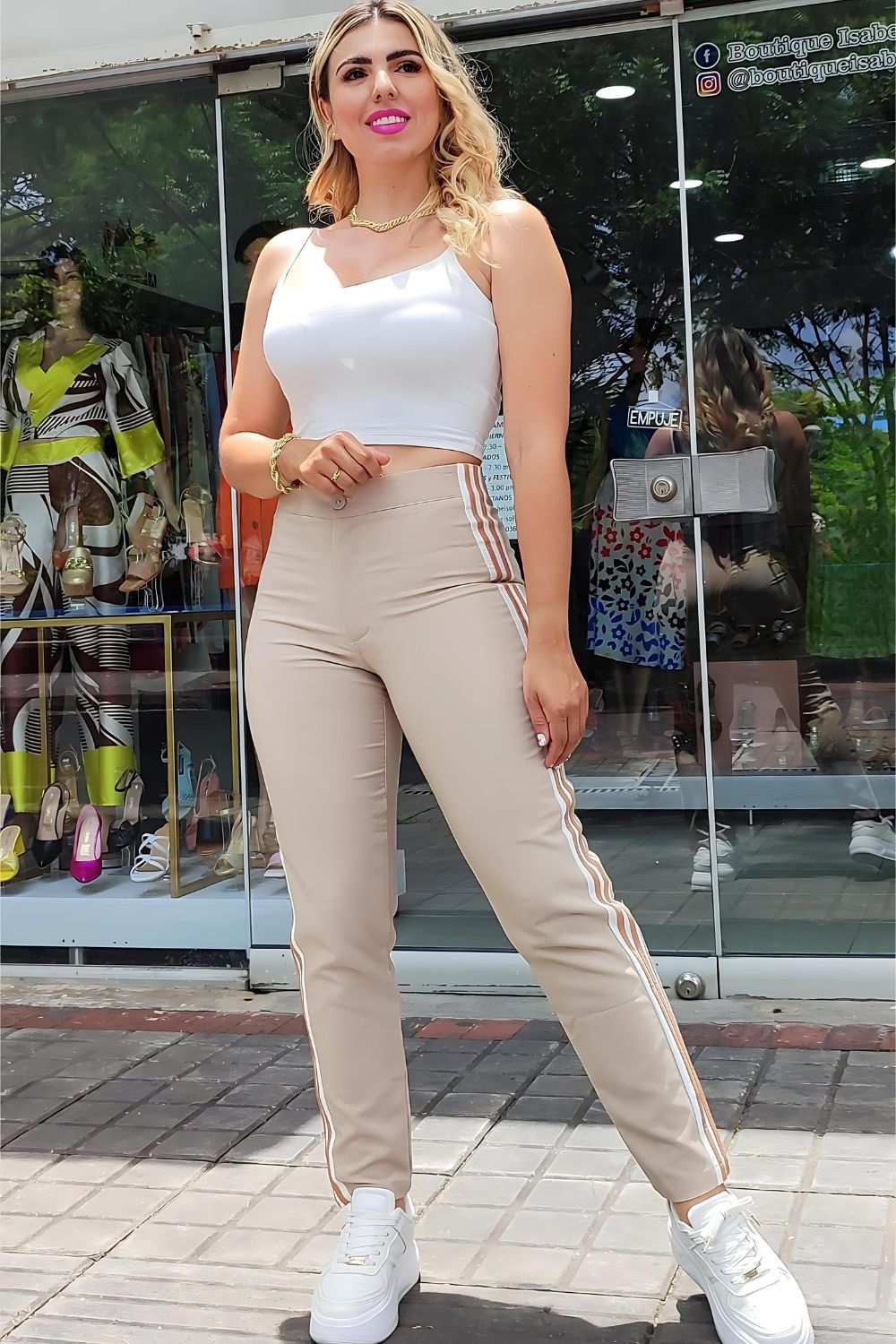 PANTALON TALLE ALTO FRANJAS (05965)