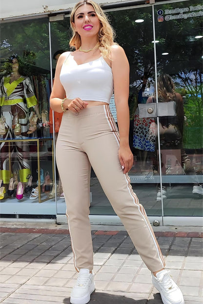 PANTALON TALLE ALTO FRANJAS (05965)