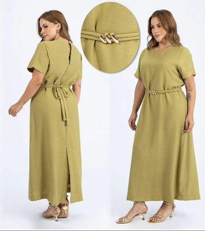 VESTIDO CON CINTURON TALLA PLUS (1142481)