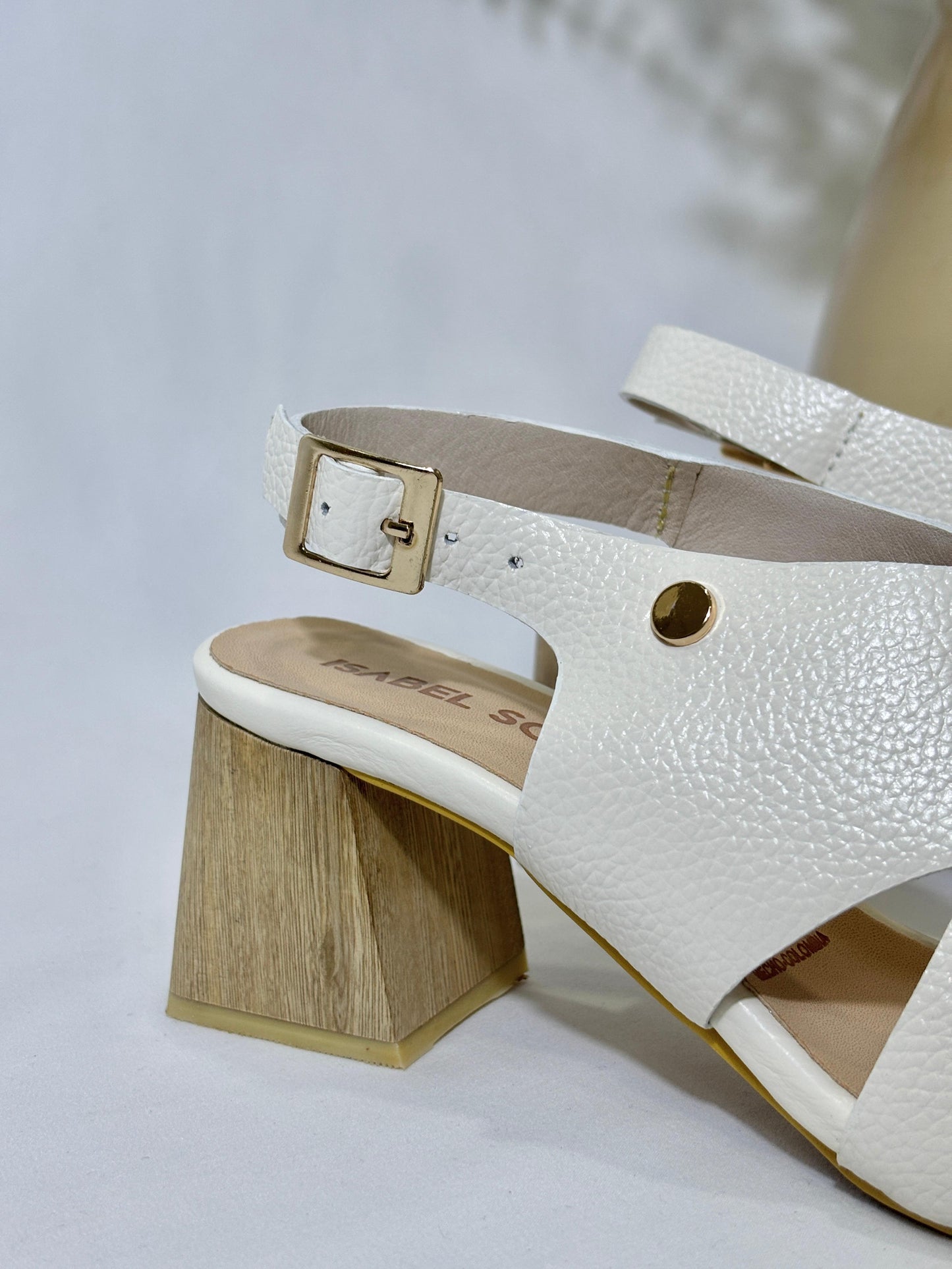 ZAPATO TACON EN CUERO TALCO (AC194)
