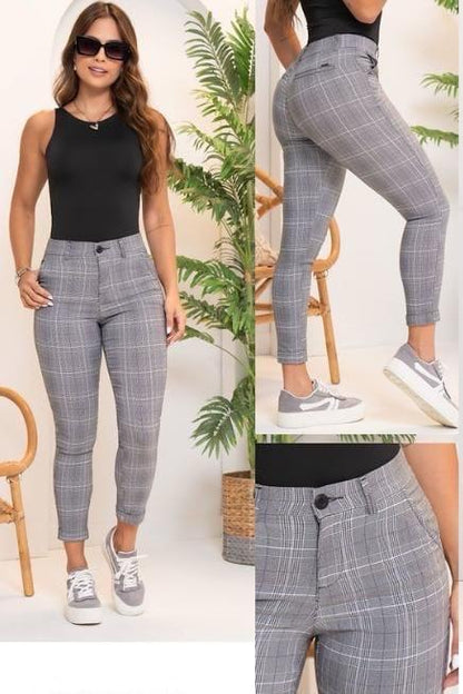PANTALON CLASICO A CUADROS (B29029300)