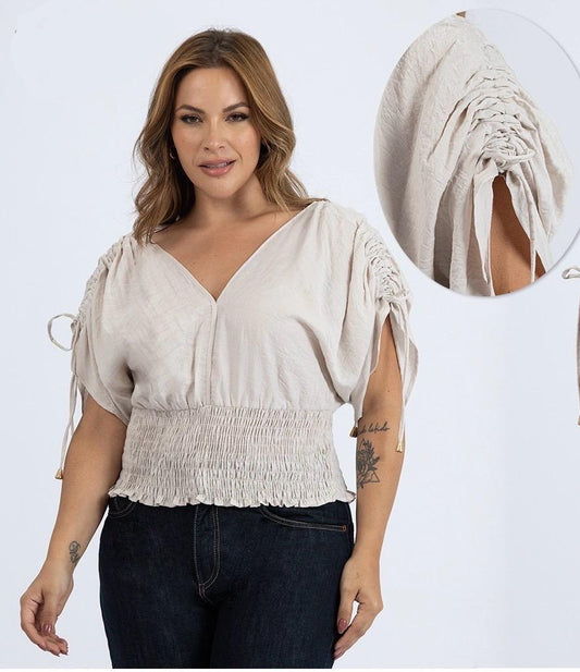 BLUSA FAJON RESORTADO TALLA PLUS (1142505)