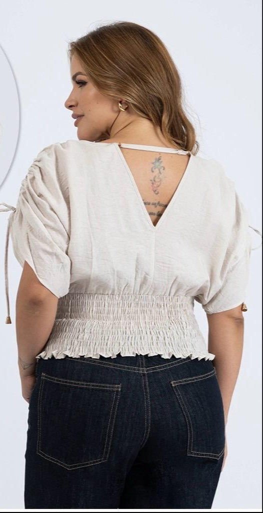 BLUSA FAJON RESORTADO TALLA PLUS (1142505)