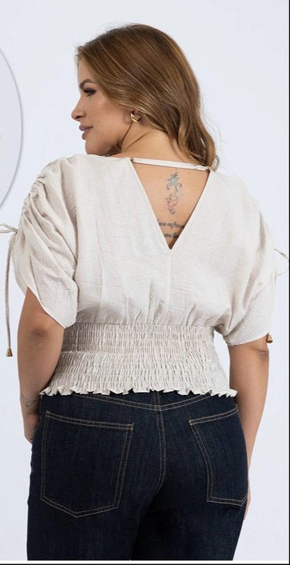 BLUSA FAJON RESORTADO TALLA PLUS (1142505)