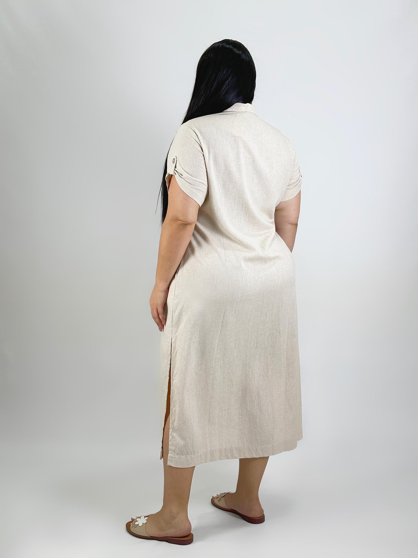 VESTIDO CAMISERO LINO (50592)