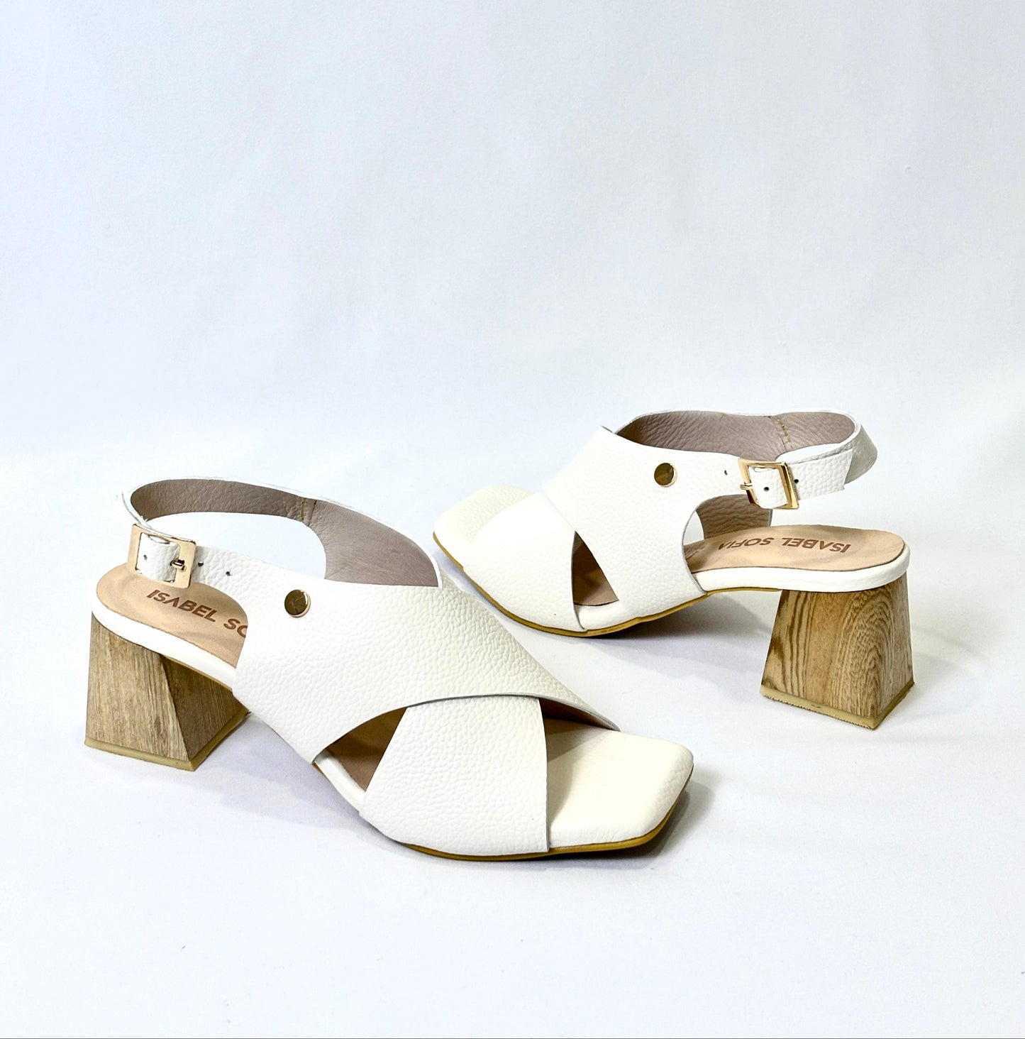 ZAPATO TACON EN CUERO TALCO (AC194)